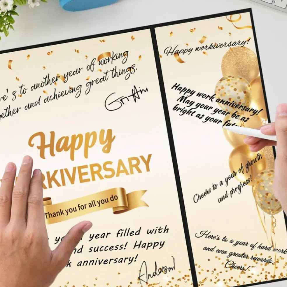 Black Gold Happy Workiversary Party Decorations, Happy Work Anniversary