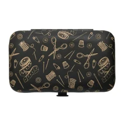 Black & Gold Notions Faux Leather Sewing Kit by Loops & Threads®