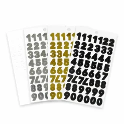 Black, Gold, Silver & White Block Number Stickers by Recollections™