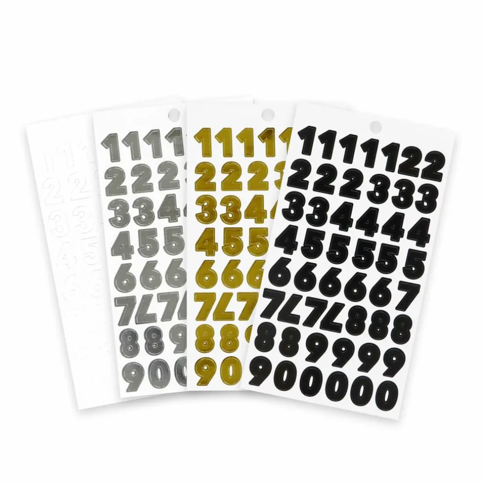 Black, Gold, Silver & White Block Number Stickers by Recollections™