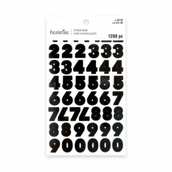 Black, Gold, Silver & White Block Number Stickers by Recollections™