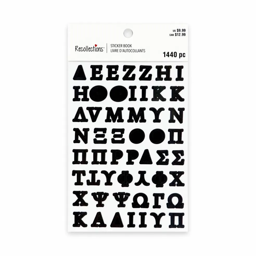 Black, Gold, Silver & White Greek Alphabet Stickers by Recollections™