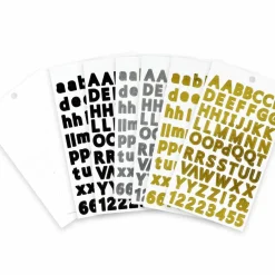Black, Gold, Silver & White Modern Letter & Number Stickers by Recollections™