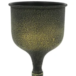 9" Black & Gold Textured Metal Tabletop Urn by Ashland®
