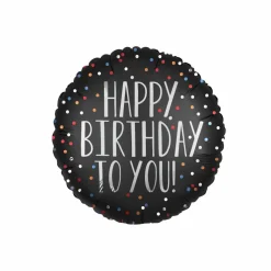 17" Black Happy Birthday to You Foil Balloon