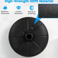 Black HDPE Patio Umbrella Base Refillable with Sand Water for 8.2ft Umbrella