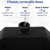 Black Heavy Duty 4-Plate Market Umbrella Base 140 lbs with Secure U Pins