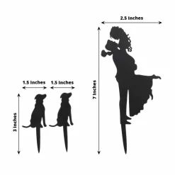 Black 7 in Bride Groom Pet Dogs Silhouette Acrylic CAKE TOPPERS