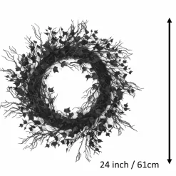 24" Black Ivy & Twig Wreath by Ashland®