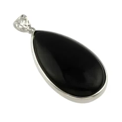 Black Jasper Teardrop Pendant by Bead Landing™