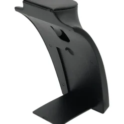 Black Leather Bust with Retractable Stand Jewelry Display 8 1/4
