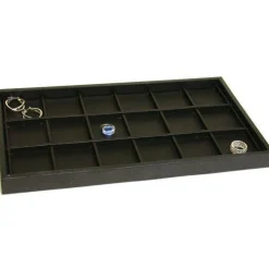 Black Leather Pocket Watch Display Jewelry Travel Tray