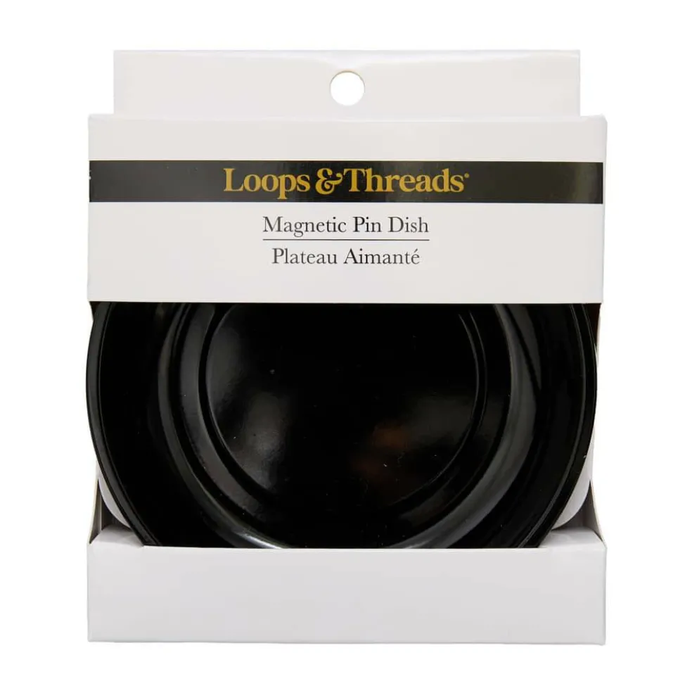 Black Magnetic Pin Dish by Loops & Threads®