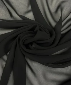 Black Matte Chiffon Fabric by the Yard, 58