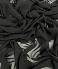 Black Matte Chiffon Fabric by the Yard, 58