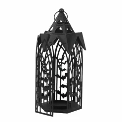 Black Metal Bats Pillar Candle Lantern by Ashland®