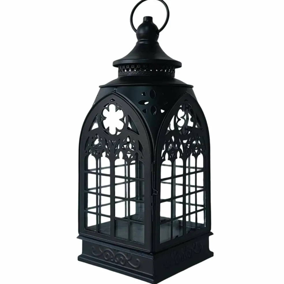 Black Metal Cathedral Lantern by Ashland®