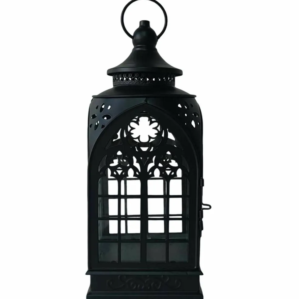 Black Metal Cathedral Lantern by Ashland®