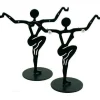 2 Black Metal Earring Dancer Jewelry Showcase Display Stands 3.25"