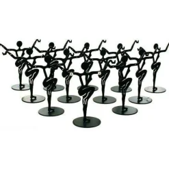 12 Black Metal Earring Dancers Jewelry Showcase Display Stands 3.25"