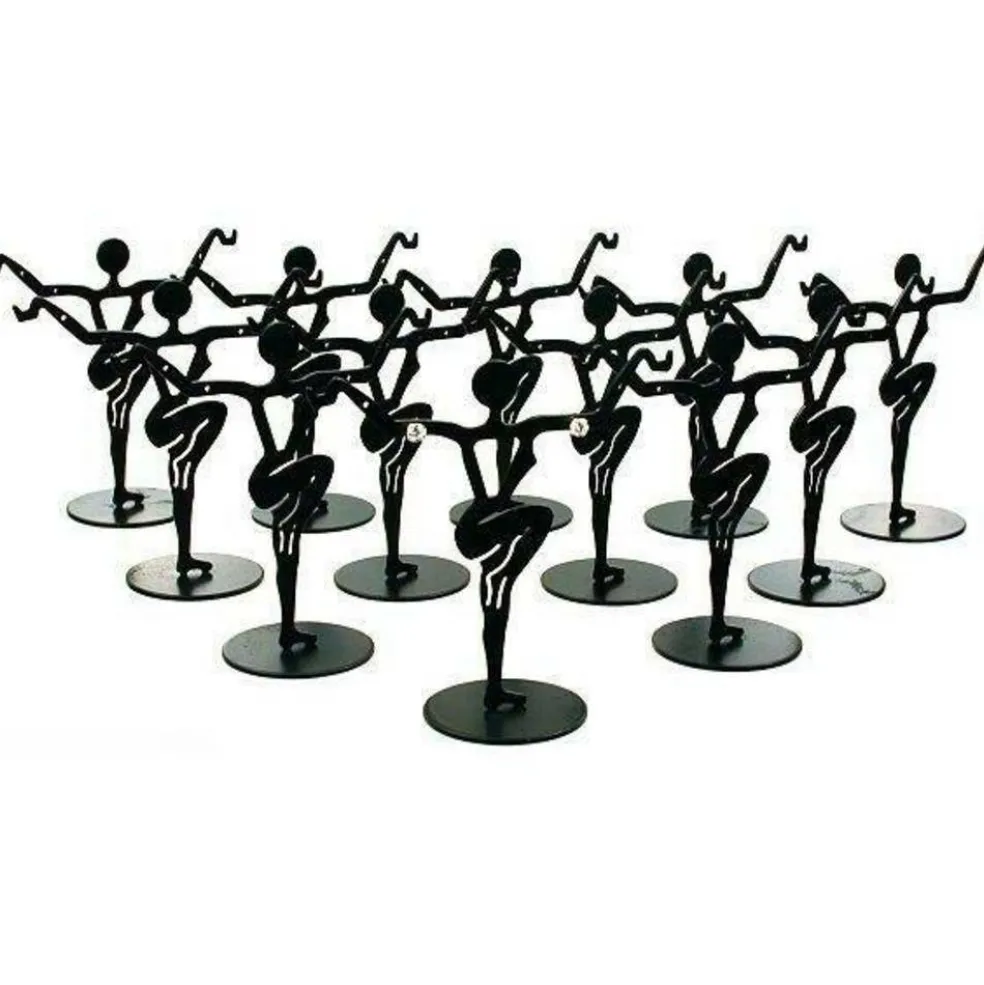 12 Black Metal Earring Dancers Jewelry Showcase Display Stands 3.25"