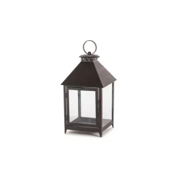 Black Metal & Glass Lantern Set, 11.75" & 16"