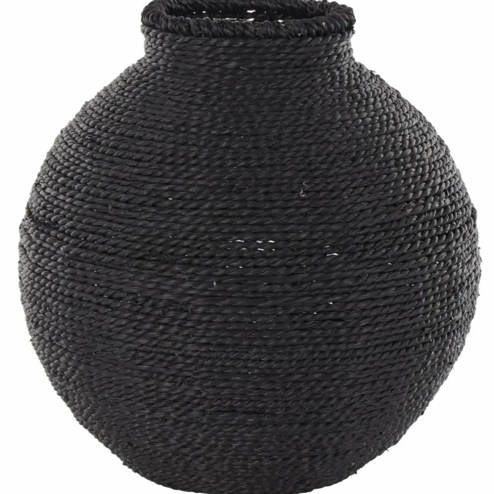 13" Black Metal Handmade Wrapped Vase