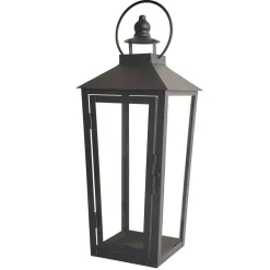 15.7" Black Metal Lantern by Ashland®
