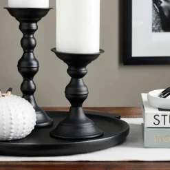 Black Metal Pillar Candle Holder By Ashland®