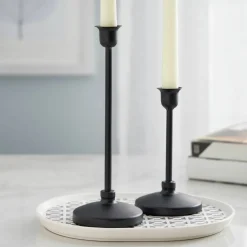 Black Metal Taper Candle Holder by Ashland®