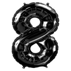 34" Black Number Foil Balloon