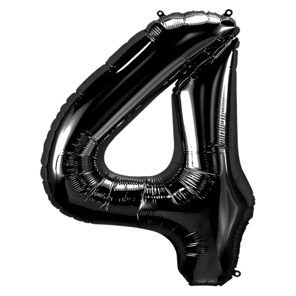 34" Black Number Foil Balloon