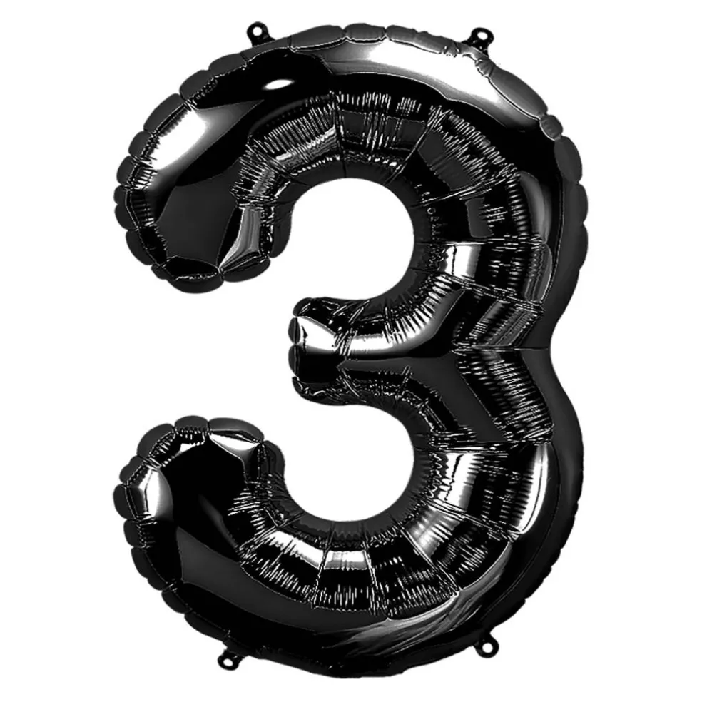 34" Black Number Foil Balloon