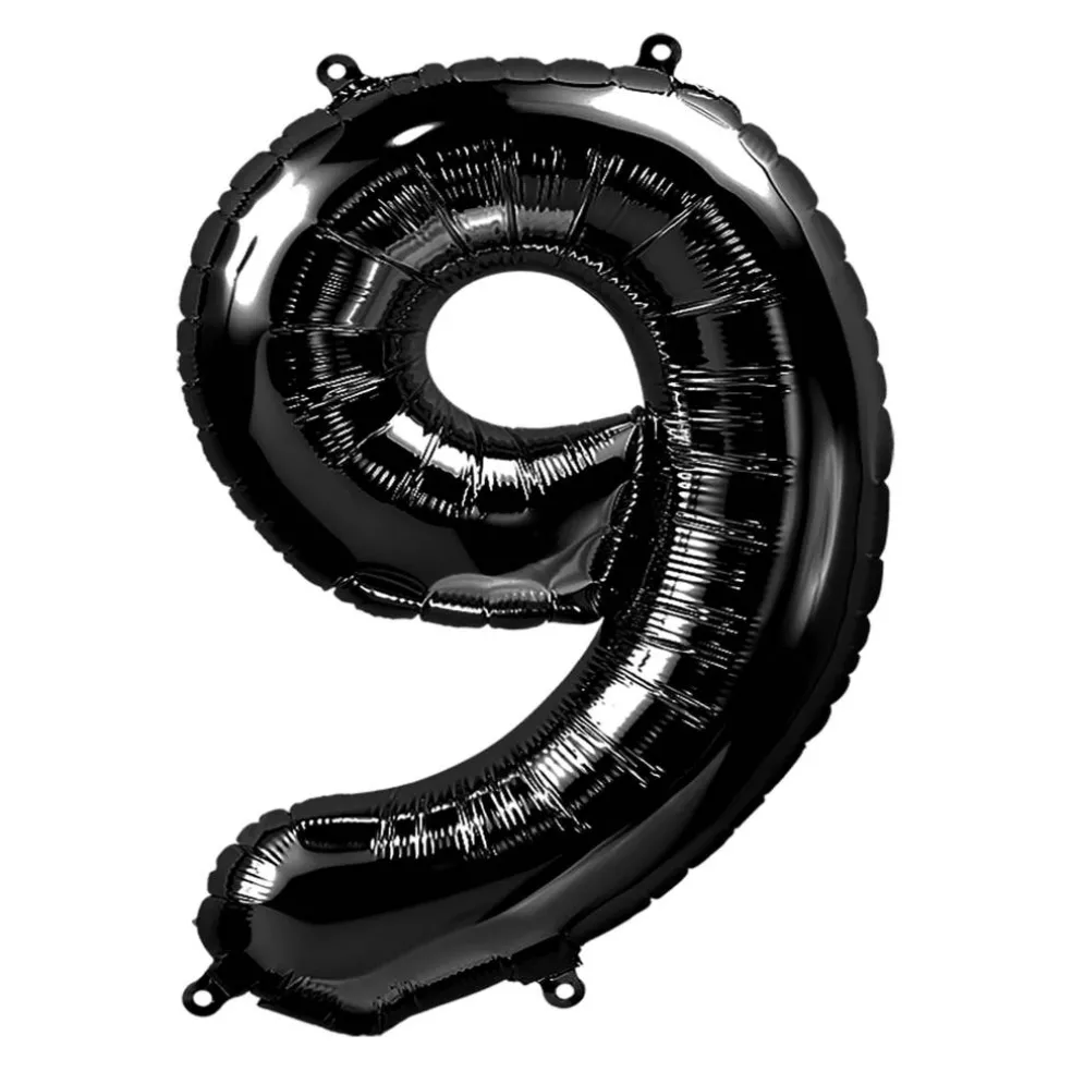 34" Black Number Foil Balloon