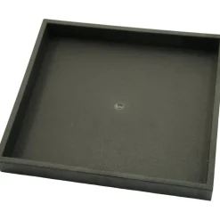 Black Open Square Stackable Jewelry Display Tray w/ Black 4-slot Plastic Tray