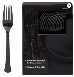 Black Plastic Forks – 50 Forks/Pack