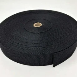 Black Polyester Webbing 1 Inch 1.5 Inches 2 Inches 50 Yards Full Roll