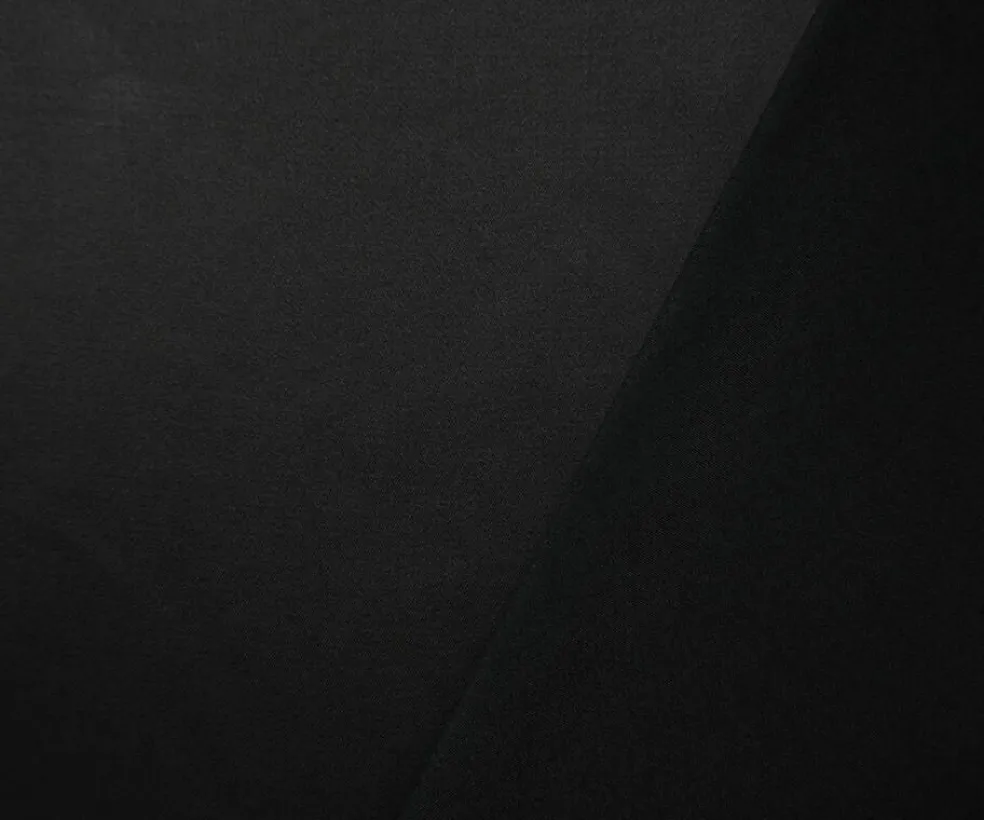 Black Poly-Rayon Glossy Satin Woven Fabric By the Yard