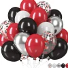 Black Red Silver Latex Balloons