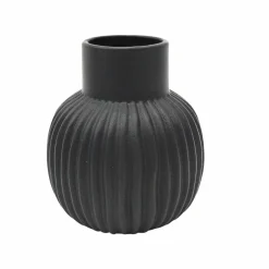 4.5" Black Ribbed Vase by Ashland®