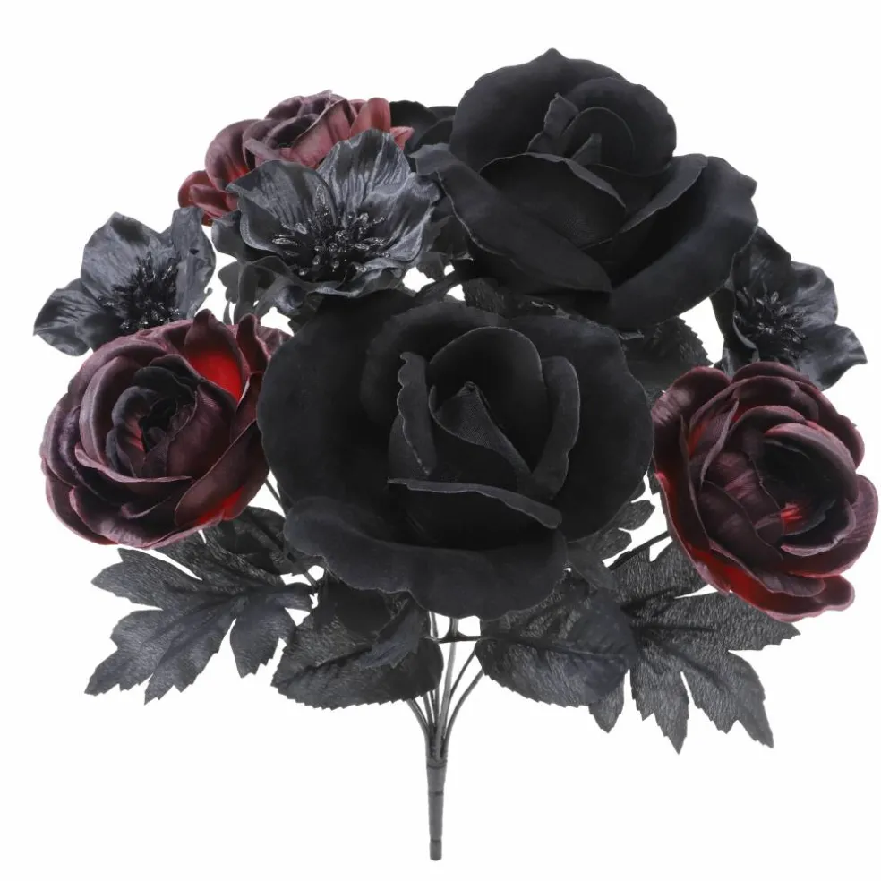 18" Black Rose & Wine Ranunculus Mix Bush by Ashland®