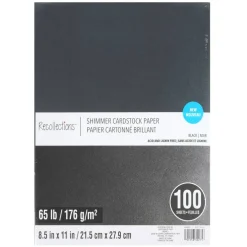 Black Shimmer 8.5" x 11" Cardstock Paper by Recollections™, 100 Sheets