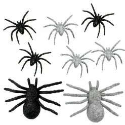 Black & Silver Glitter Spiders, 8ct. by Ashland®