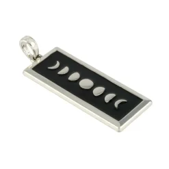 Black & Silver Metal Moon Phases Pendant by Bead Landing™