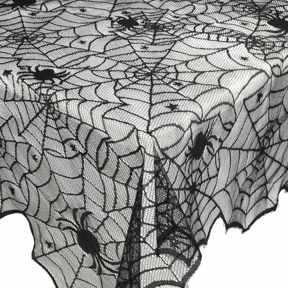 72" Black Spiderweb Lace Tablecover by Celebrate It™