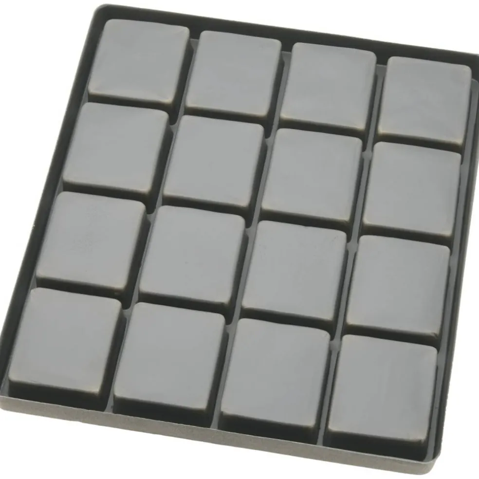 Black Square Display Case (Glass-top Removable Lid) w/ Gray 16-slot Plastic Tray
