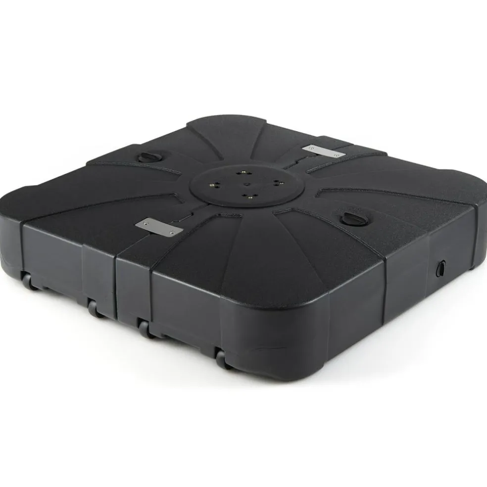 Black Square Offset Patio Umbrella Base Water and Sand Fillable Design