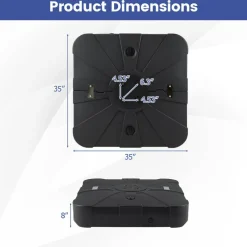 Black Square Offset Patio Umbrella Base Water and Sand Fillable Design