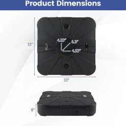 Black Square Offset Patio Umbrella Base Water and Sand Fillable Design