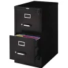 Black Steel 2-Drawer Vertical Filing Cabinet with Lock and Smooth-Glide Drawers